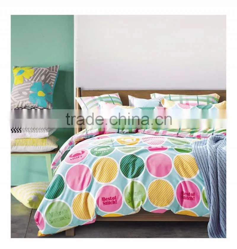 Spring Language textile prints circle bedding comforter sets good price