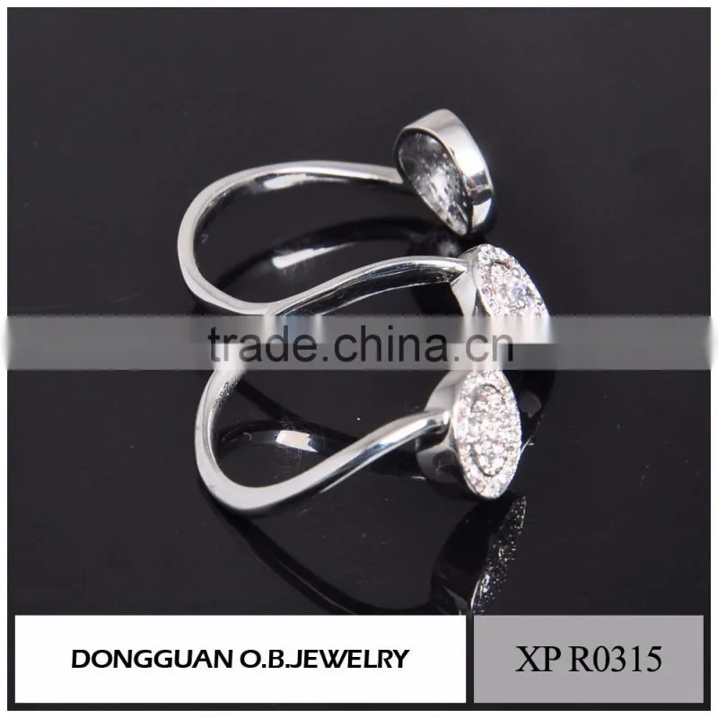 Popular 925 Sterling Silver ring Wedding adjustable Ring plated white gold