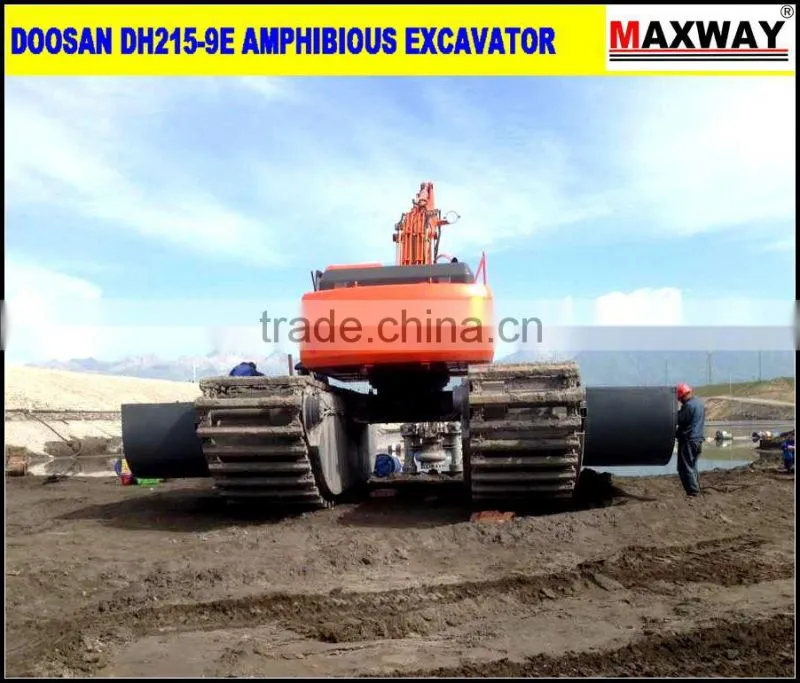 MAXWAY Swamp Excavator Pontoon Undercarriage with Additional Pontoon and Spud , Suitable to 20 to 23Ton Class Excavator