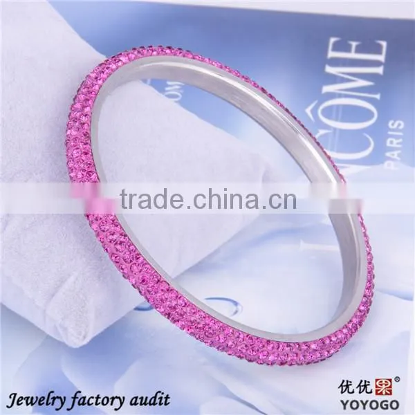 2014 Popular Metal Stainless Steel Rhinestone Love Bracelet
