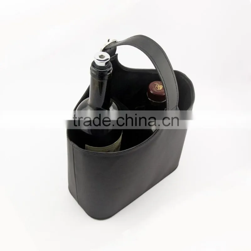 2 bottle PU leather wine bag