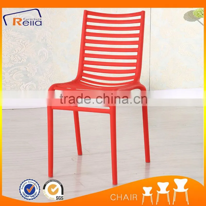 Simple stackable red plastic chair