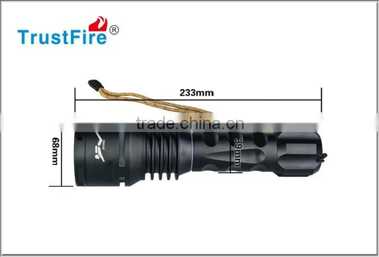 TrustFire DF003 aluminum diving flashlight operated by CREE XML T6 led 3000lm 3 led diving flashtorch CE,FCC certification
