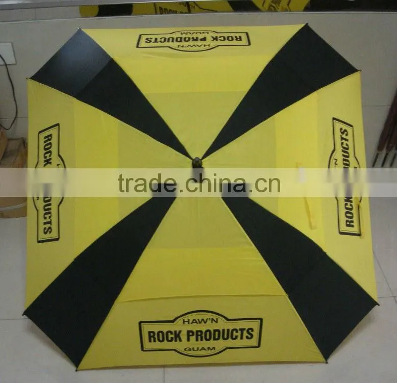 Two tone square golf umbrella,double layer umbrella,storm proof umbrella