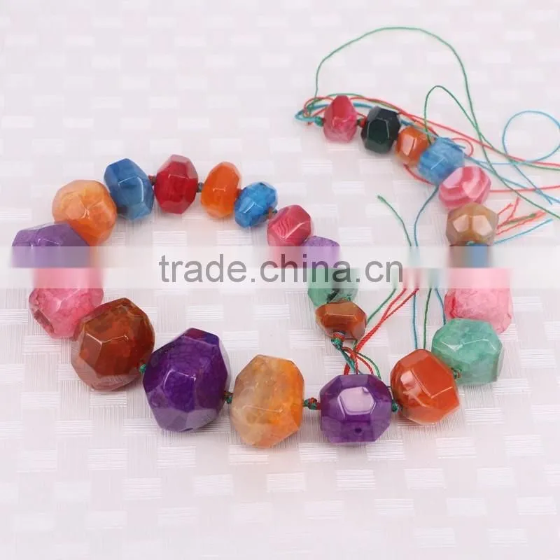 Fashion Agate stone beads Multi Color Agate Faceted beads for Bracelet Necklace Jewelry Making