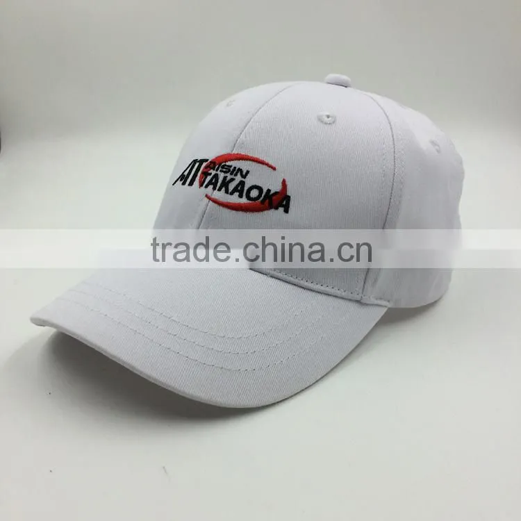 wholesale customize 100% cotton 6 panel white baseball cap