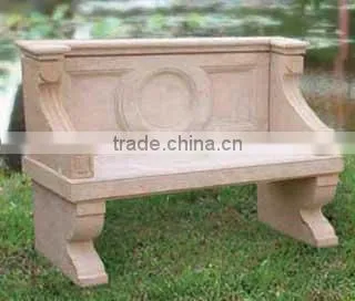 rustic curved sandstone marble bench