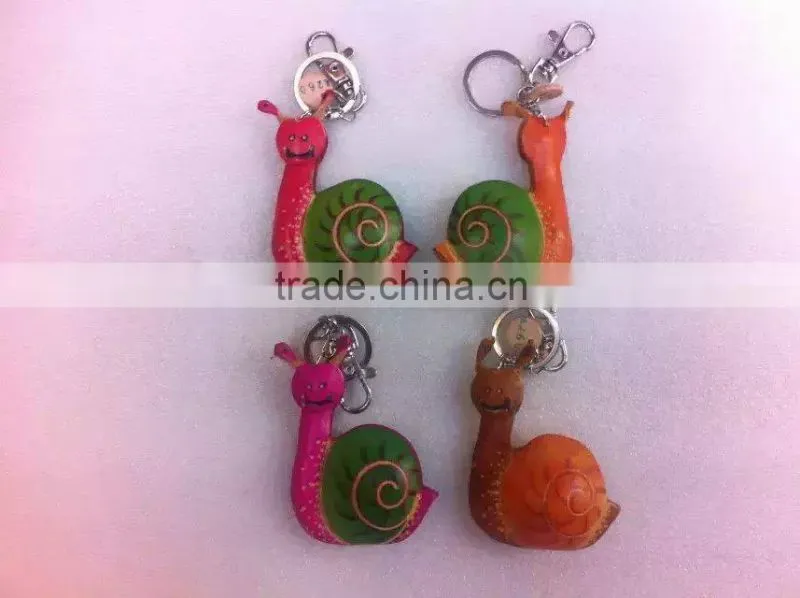 Wholesale promotion personal Handmade Soft leather animal key chain