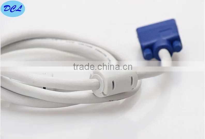 0.5M White VGA male to female cable with gold plated