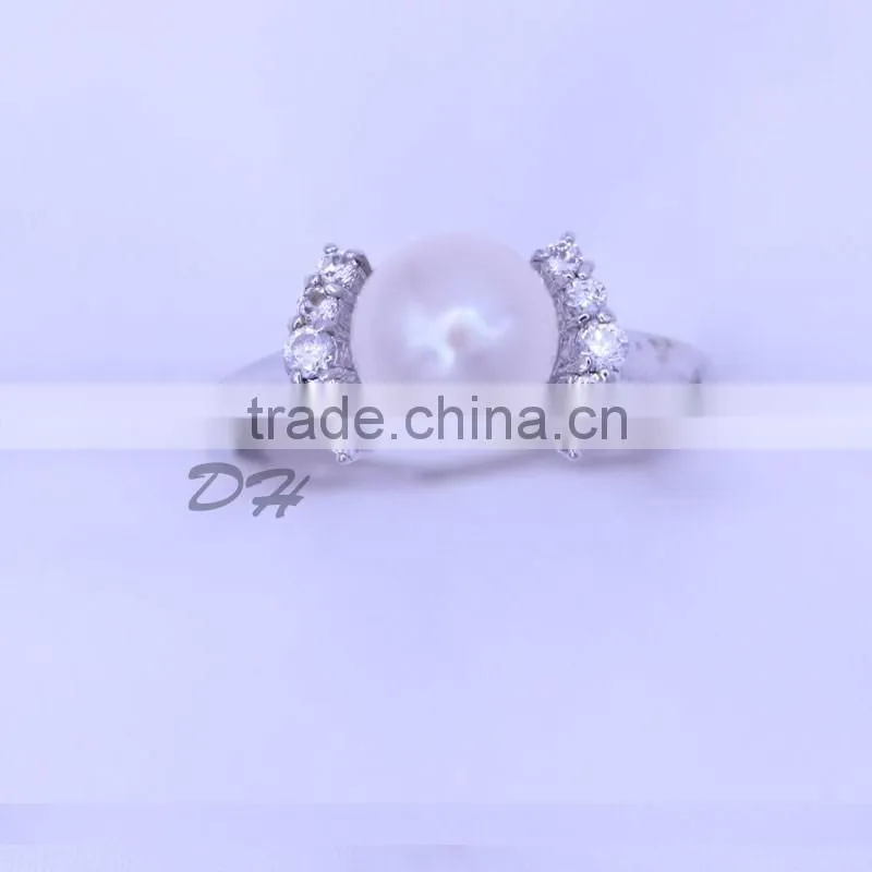 Cheap Wholesale 925 Sterling Silver Cultured Pearl Rings For Women