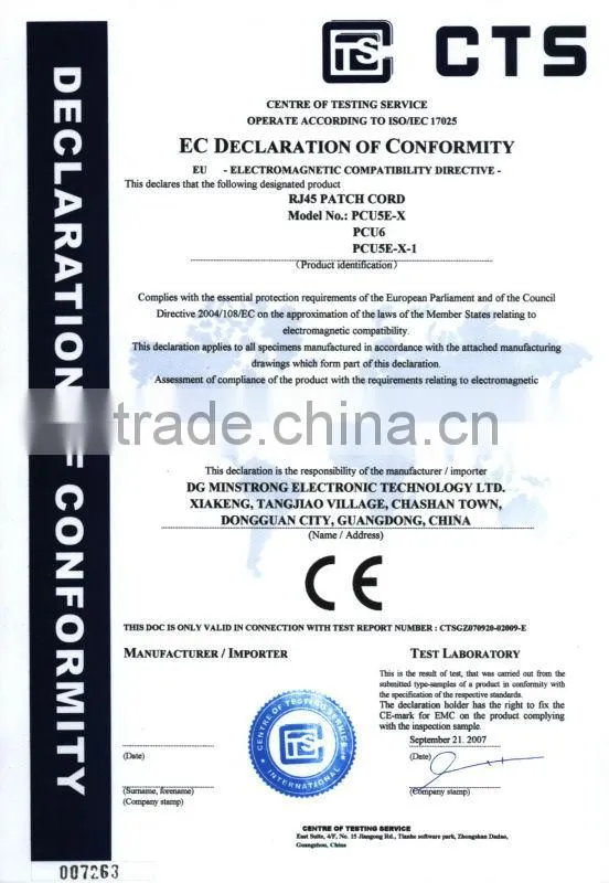 VCOM High Quality US Type Copper Conductor Power Cable