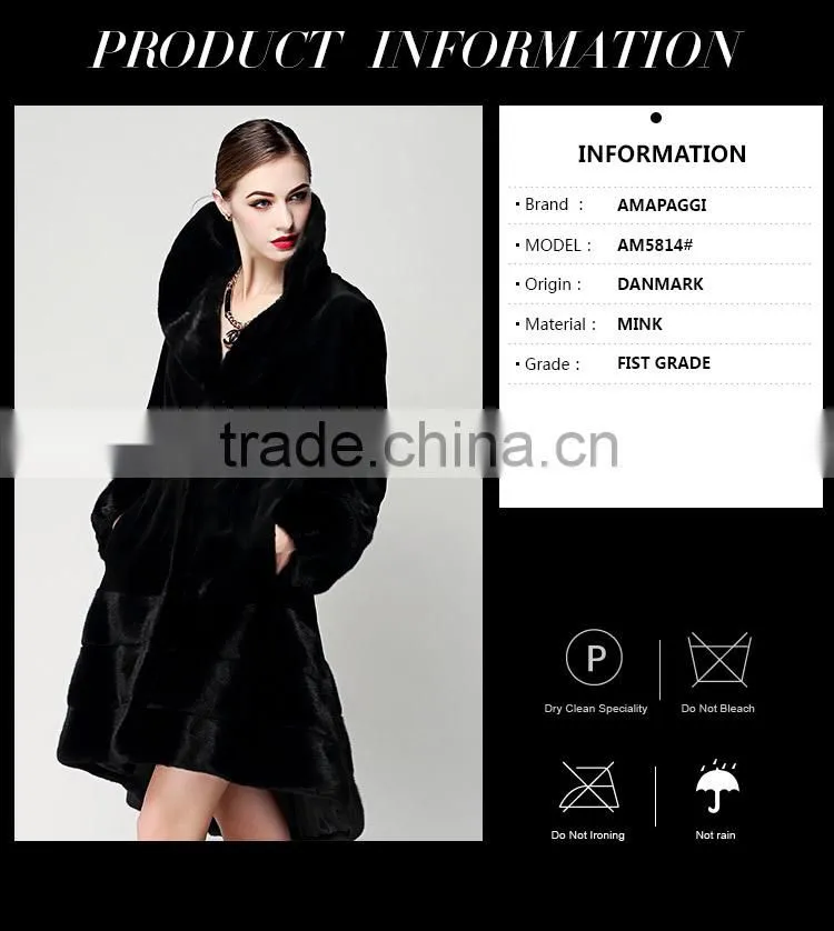 2015 long winter real mink fur womens' coat for sale