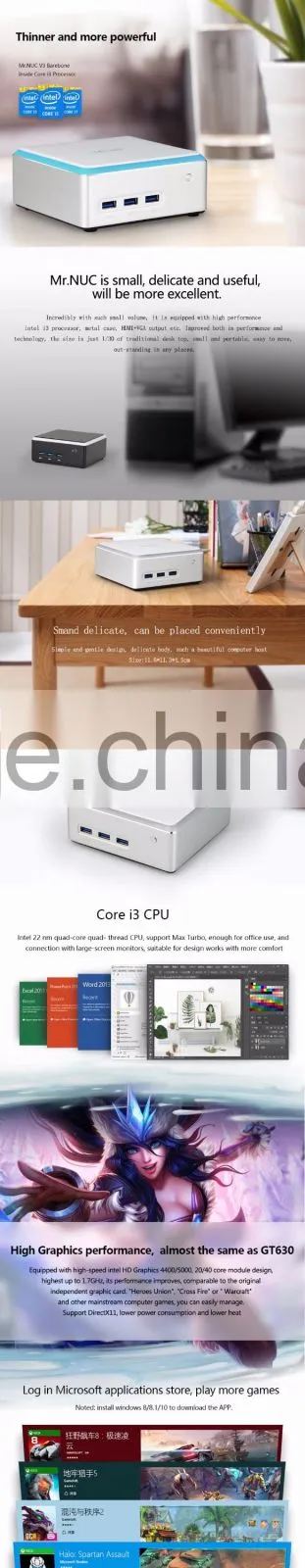 2016 new fashion Intel Core i7 4500U Mini PC Win 7/8/10 Barebone Desktop Computer HDMI and VGA ports support dual display 4k