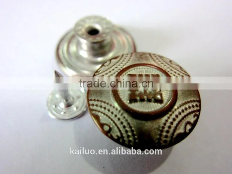 brass jeans button for man jeans