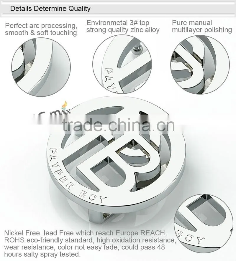 Hollow round metal custom belt buckle with engraved logo