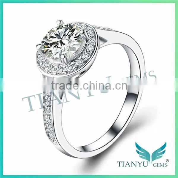 1Carat Round Cut Moissanite Diamond Wedding Ring 925 Sliver Finger Ring