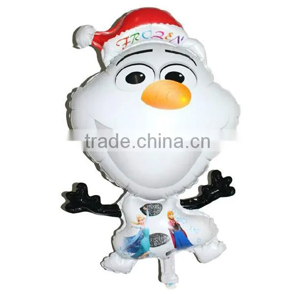 2015 Promotion cartoon animals helium balloon,16 inches printed balloon, Christmas day snowball frozen balloon