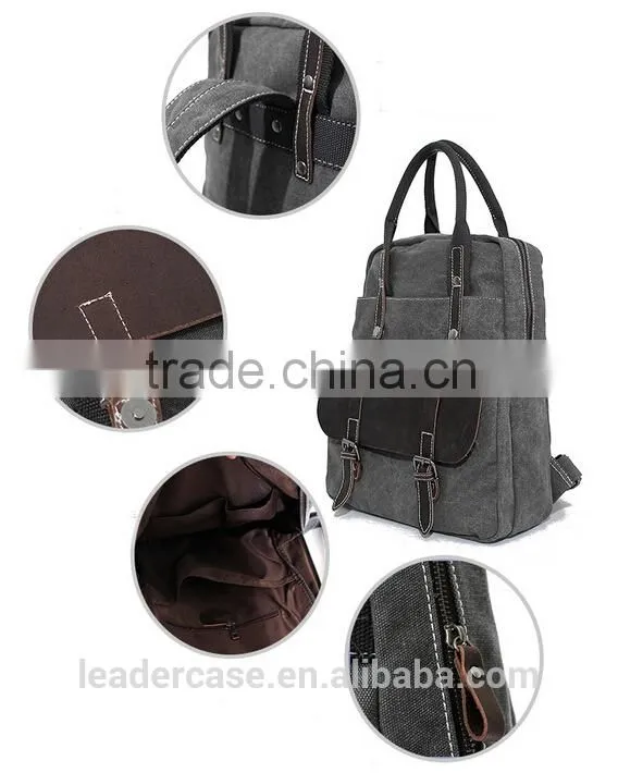 Vintage college laptop canvas backpack bags