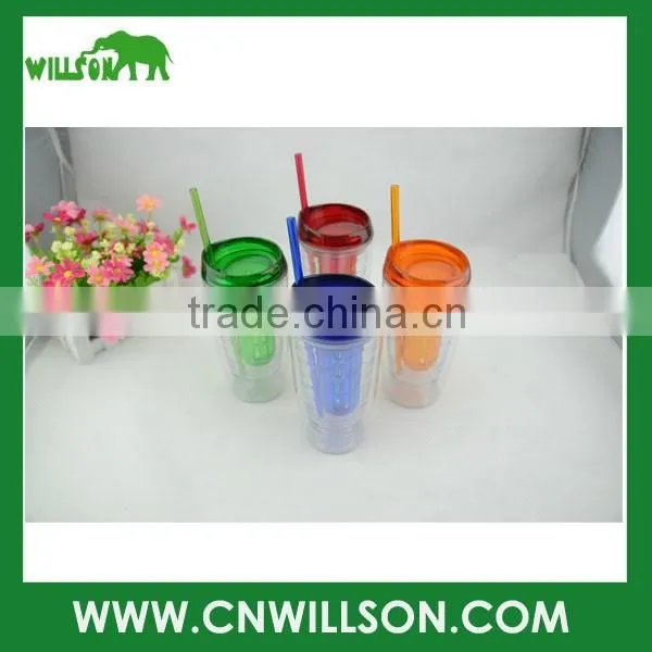 plastic ice cream cup with straw