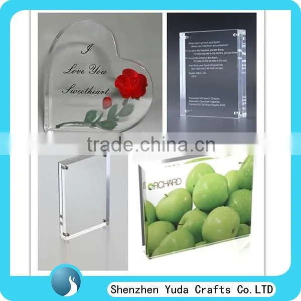 clear acrylic certification display holder new fashion plexiglass double sided poster frame
