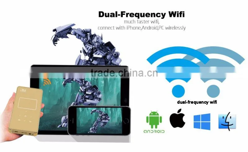 120Ansi Lumens bluetooth battery operated wifi projector