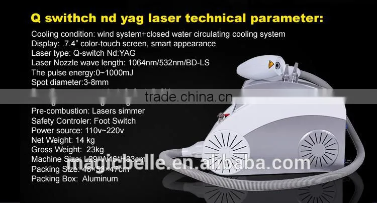 2015 Newest!!!!!!Q switch nd yag tattoo removal laser machine /CE