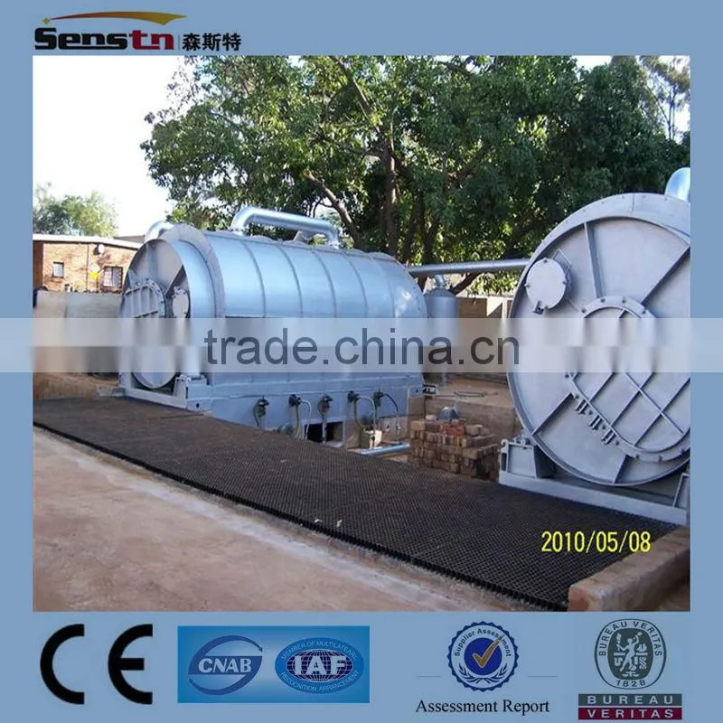 CE BV certified waste tire plastic rubber pyrolysis machinery