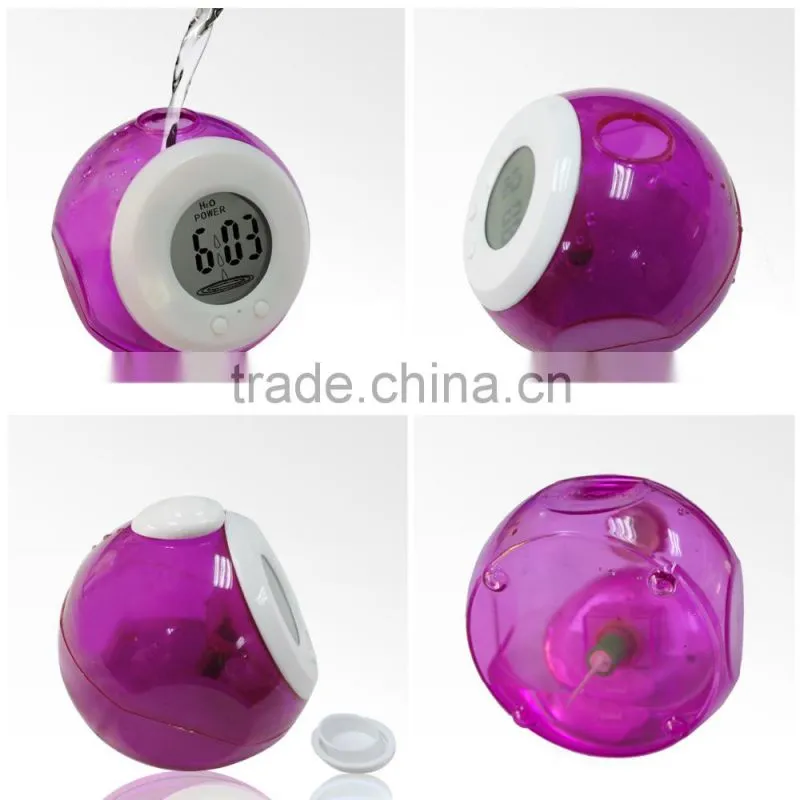 Multi Color Mini LCD Table Desk Water Power Clock