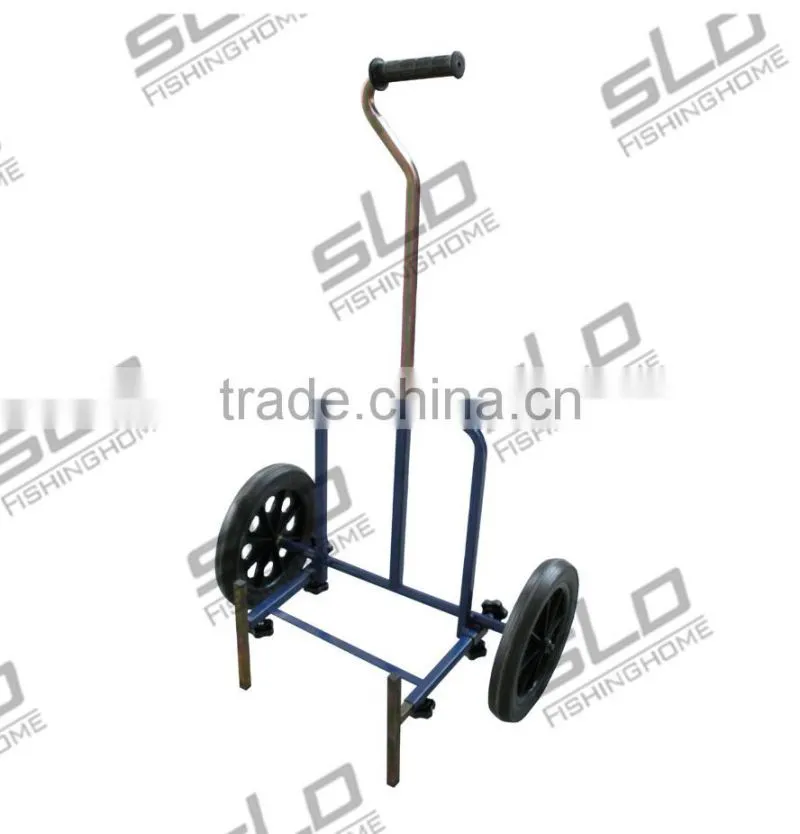 match fishing tackle carriers iron trolly with two wheels