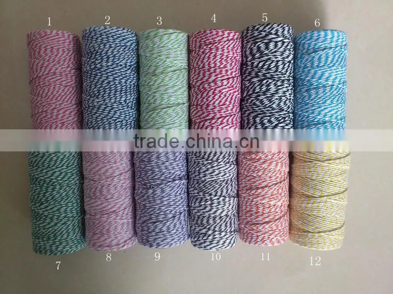 lemon green white cotton baker twine for gift packing