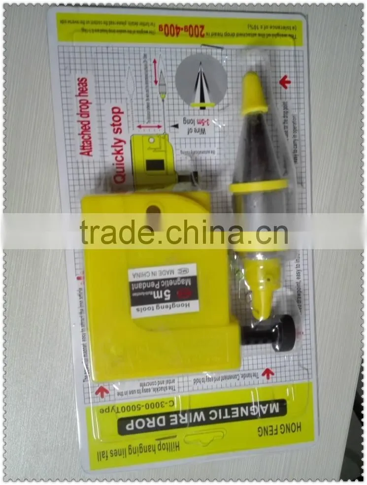 3m yellow plastic box magnetic plumb bob with chromed bob