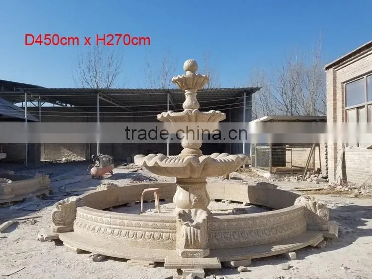 Stone garden products cheap yellow granite 3 tier water fountains