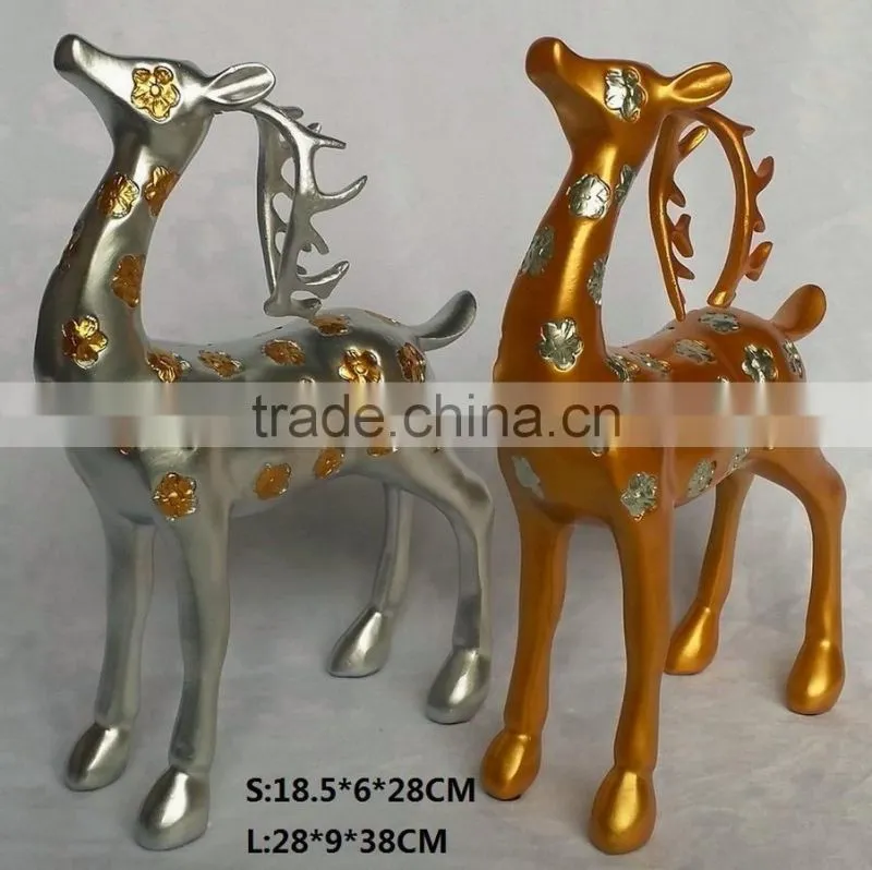 gold /silver polyresin deer handicraft