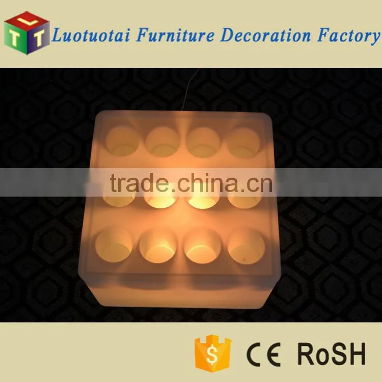 L43*W43*H26cm LED Bar Furniture Illuminated LED wine track/square clear plastic tray/wine glass tray