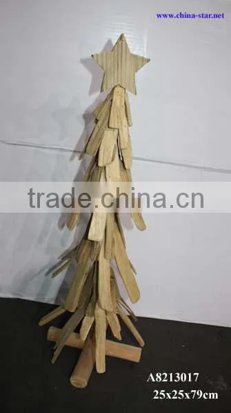 stand christmas tree made of wood