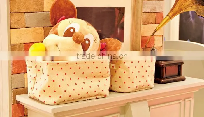 Three Size Cotton And Flax Cloth Storage Box Storage Basket