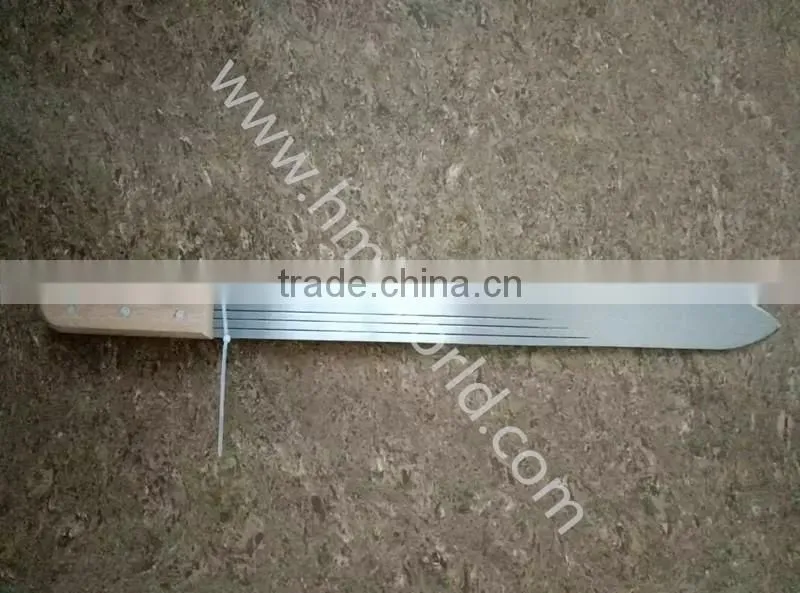 80KHz serrated plastic handle machete with canvas sheath heat transfer