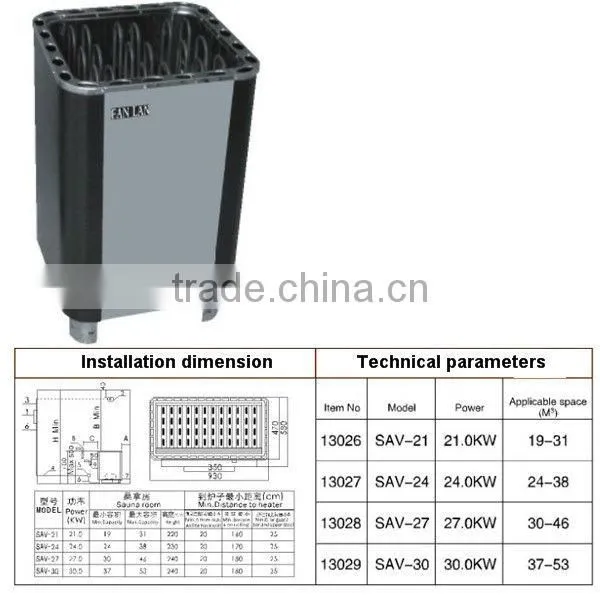 10.5-18kw stainless steel dry sauna stove Stainless Steel Dry Sauna Heater