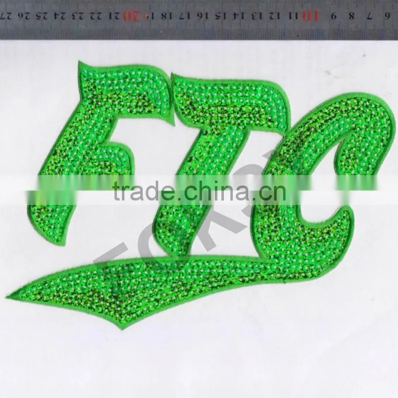 custom basketball embroidery and sequin patch FOKSY
