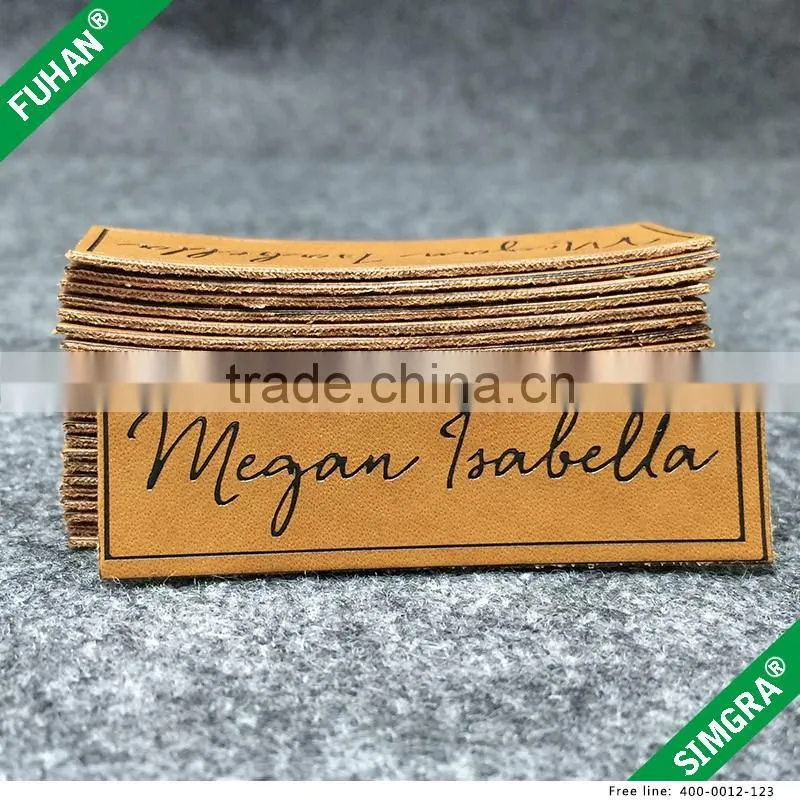 Custom Embossed Sew On Jeans Leather Patch Label