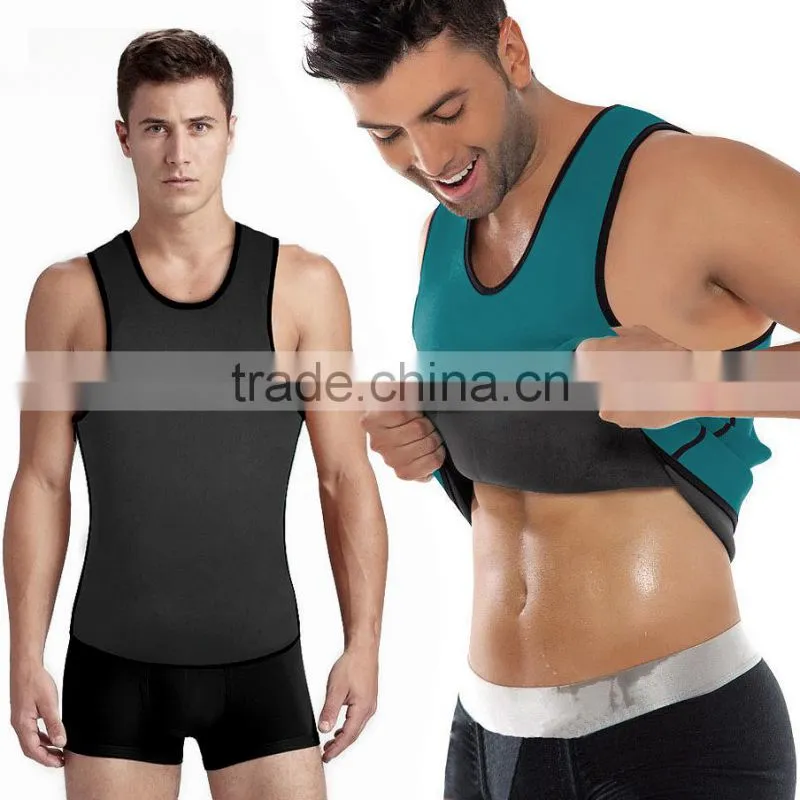 ultra sweat neoprene materials men sweat shape wear with zip