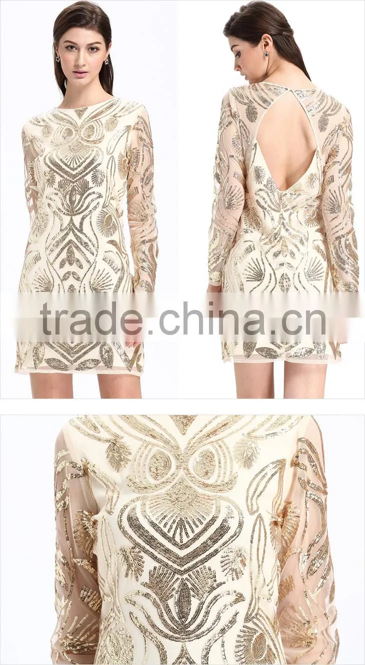Domin new fashion beading and sequin ladies clothes dress