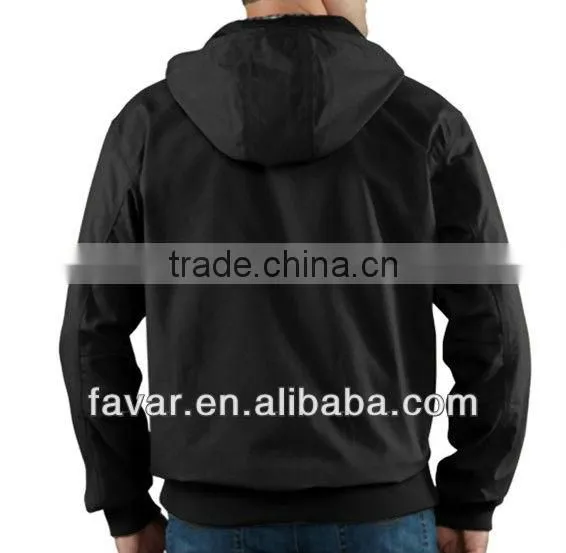 Mens Canvas Quilted Hooded Winter Worker Jacket Bomber Jacket