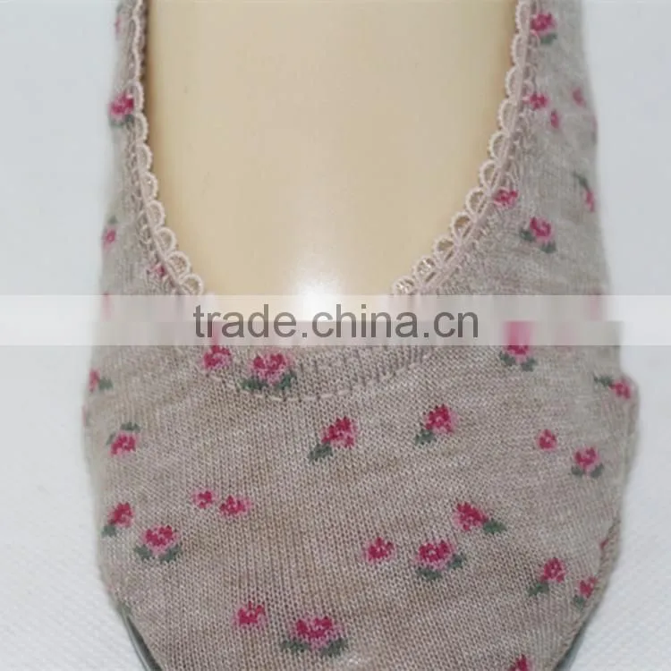 flower pattern low cut women socks