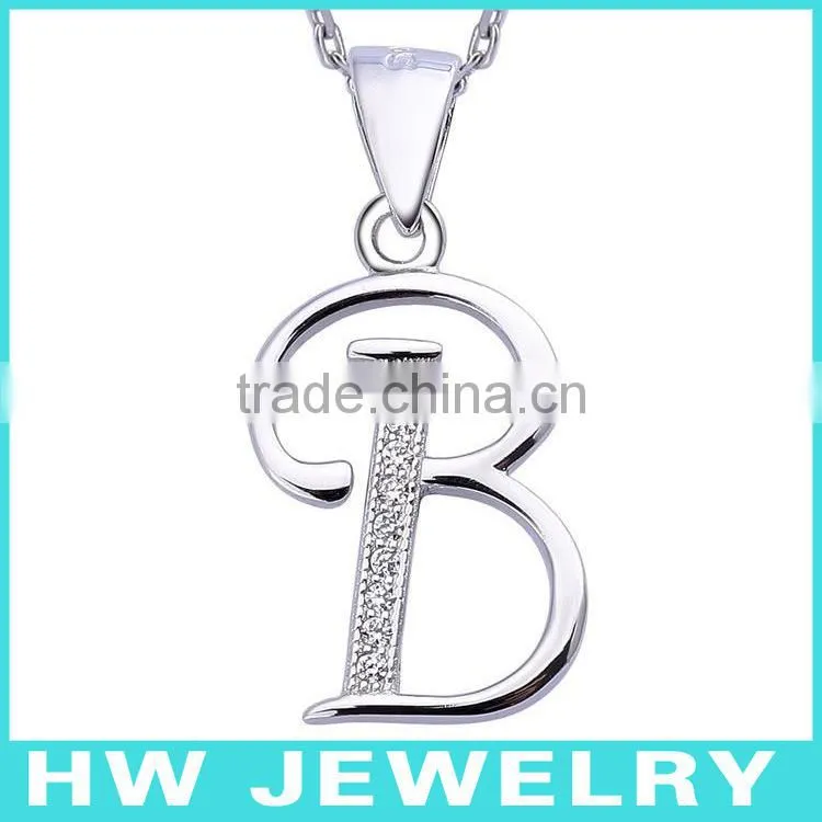 Clear Crystal Initial Letter "A" Pendant Necklace Chain Fashion Jewelry