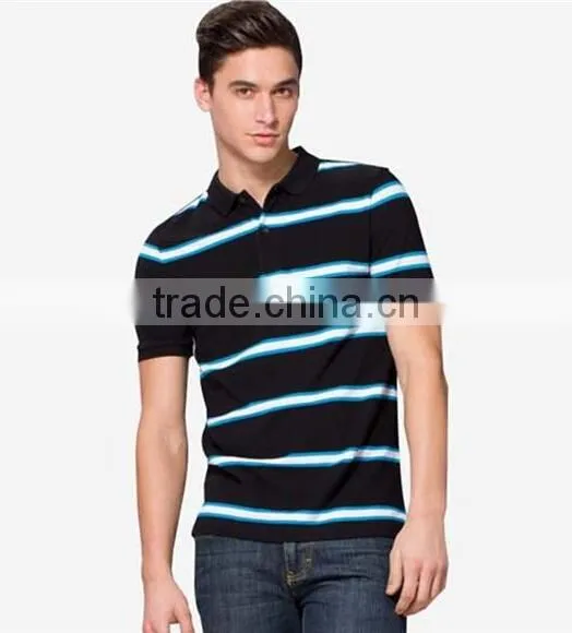 latest Good cheap price 200 grams urban 100% cotton oem stripes print style customized embroidered logo polo shirts for mens