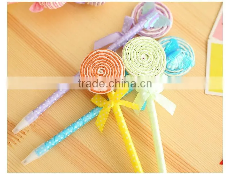 lollipop pattern ballpoint ball creative pen for gift student plastice pen