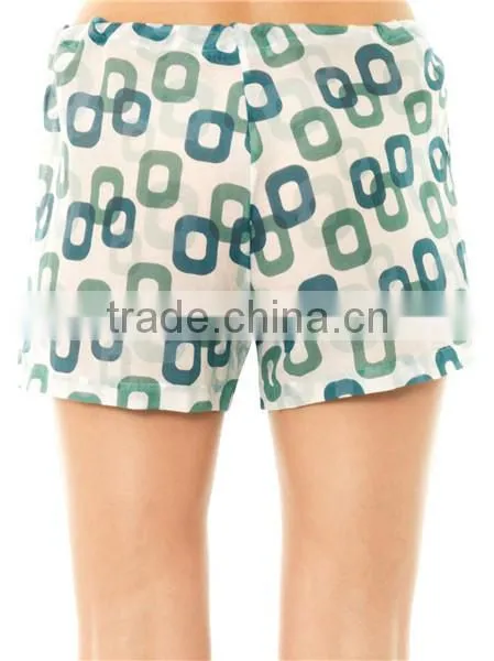 Chain Print Compression Waist Design Women Shorts