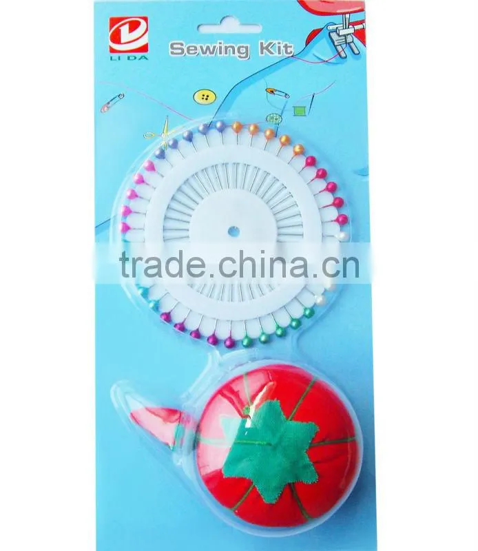 Decorative pearl head pins hotel mini sewing kit