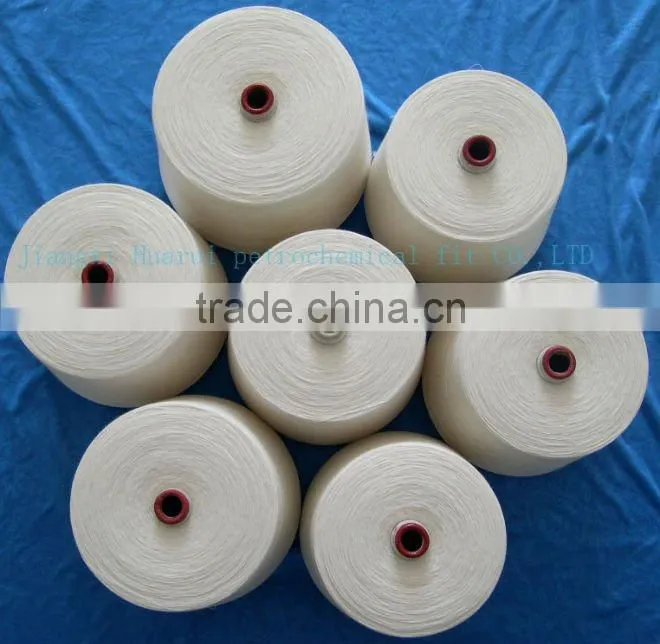 100% spun polyester yarn /sewing thread, 30s/2 raw white